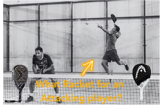 Two padel players playing aggressive padel tactics. the padel rackets required for an aggressive padel player are available at the padel shop. co.nz