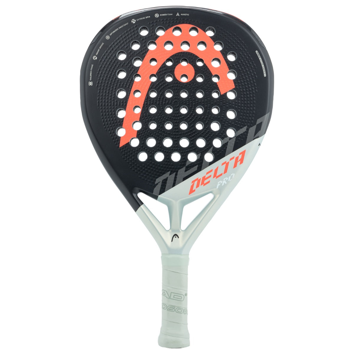Face on image of the HEad Delta Pro 2023 Padel Racket.