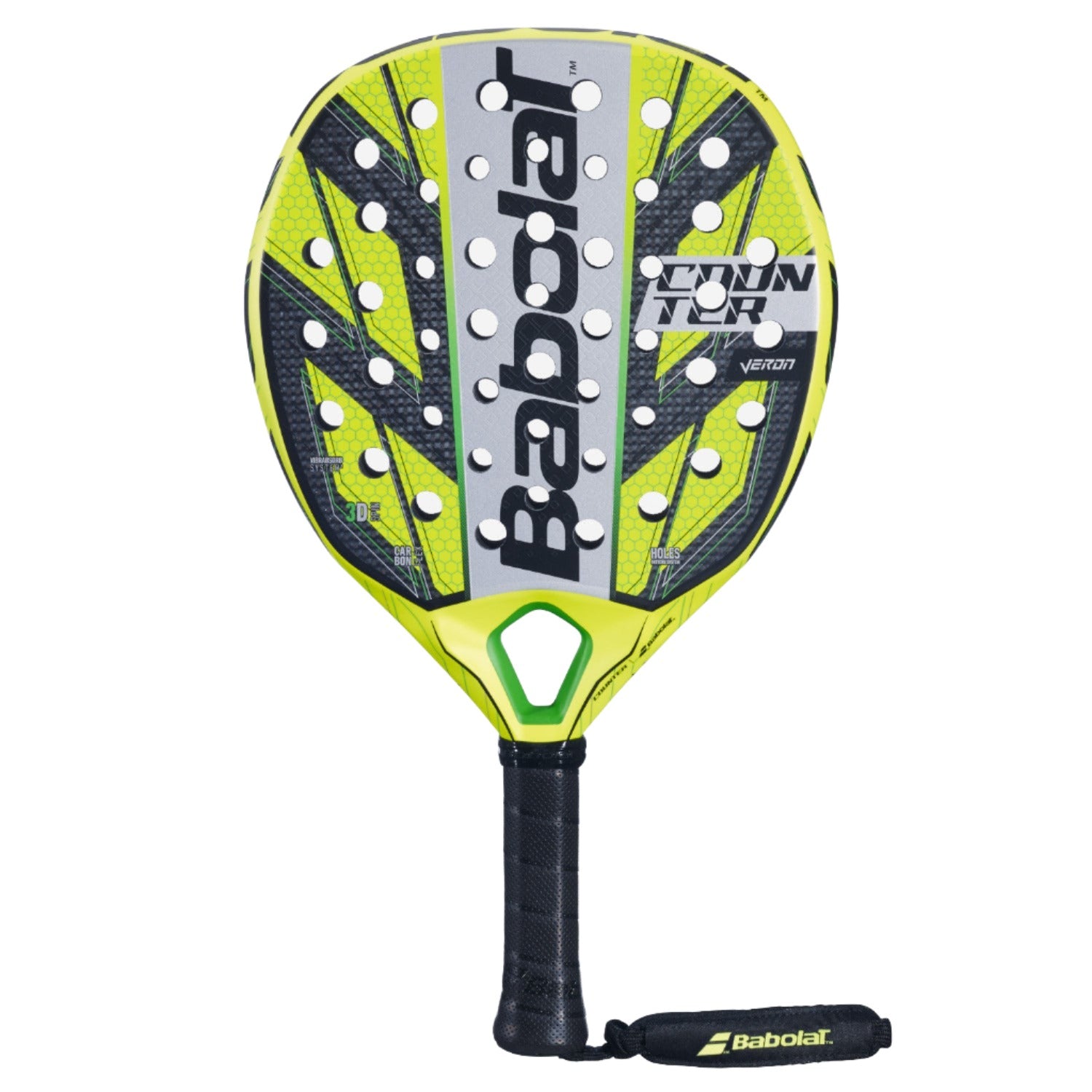 Front image of the Babolat Counter Veron 2023 padel racket on sale at Thepadelshop.co.nz