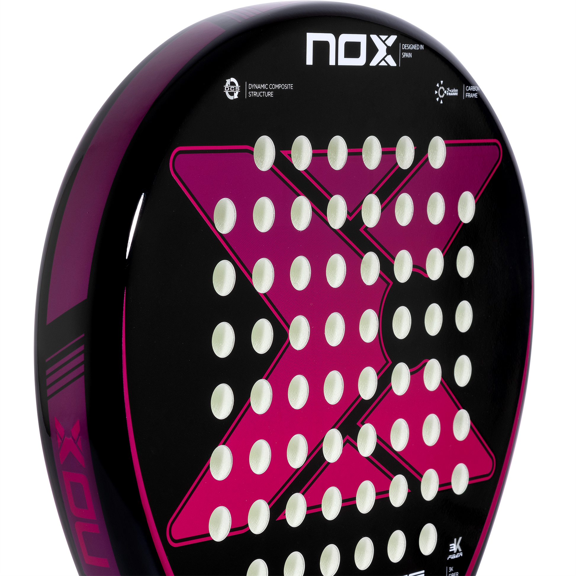 Close up of the top of the NOX silhouette 2023 padel racket on sale at the Padel Shop New Zealand