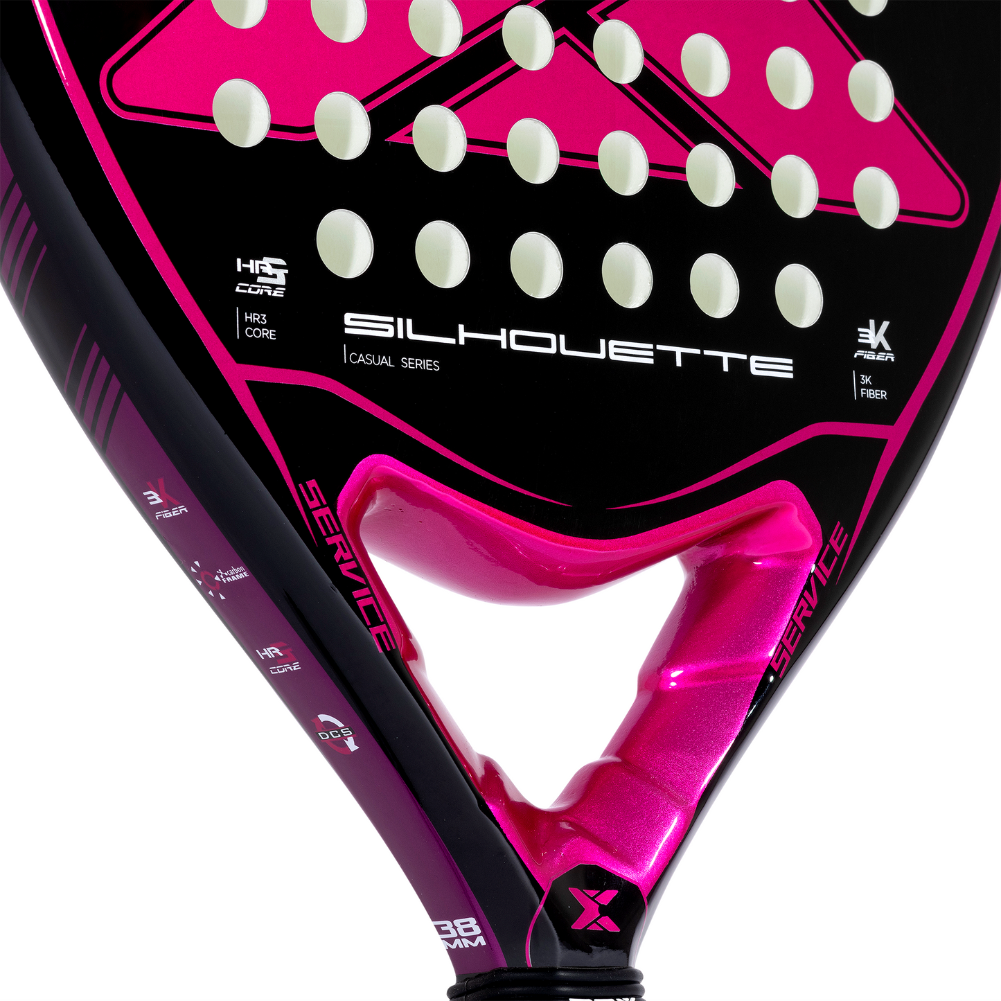 Close up of the Nox Silhouette 2023 padel racket on sale in nz from the padel shop nz.