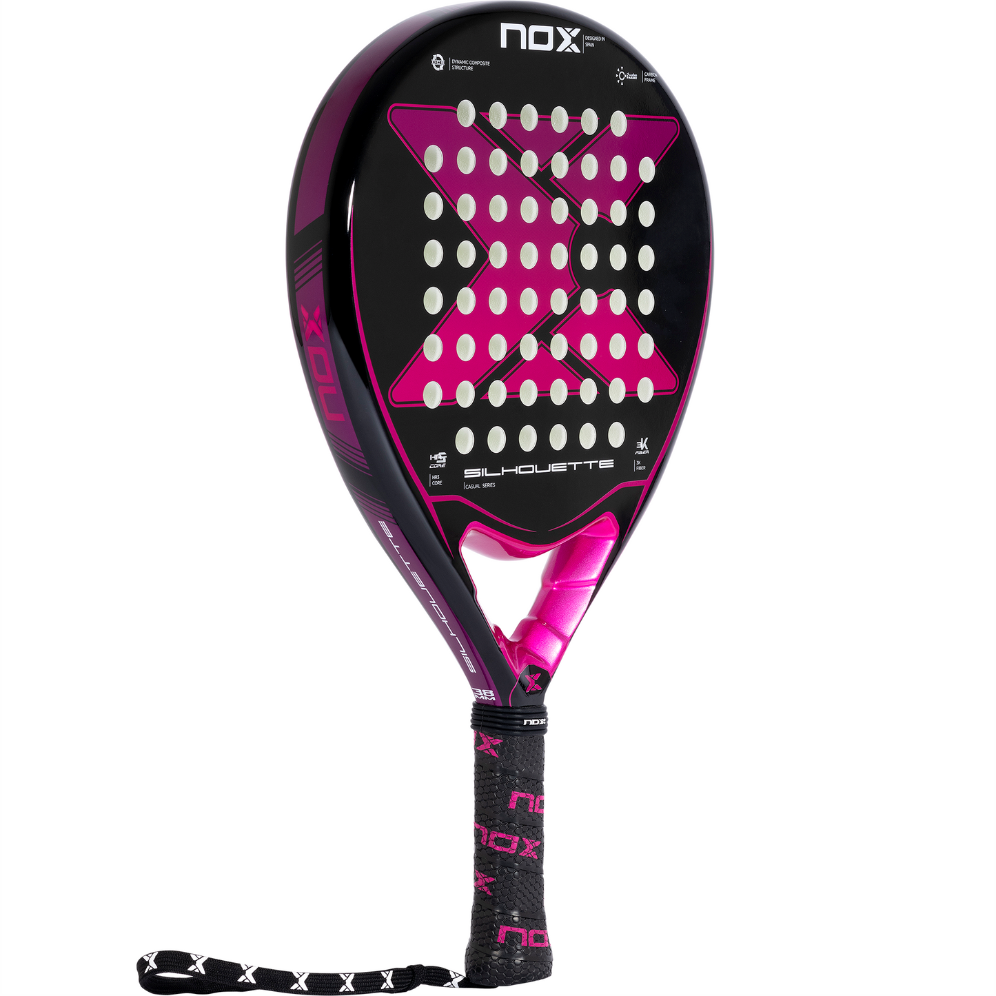 Full Racket view of the Nox Silhouette 2023 padel racket on sale in nz at thepadelshop.co.nz