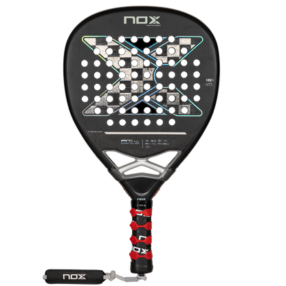 A straight-on image of the AT Luxury Genius AATTACK 18K padel racket by Agustin Tapia on sale at thepadelshop.co.nz