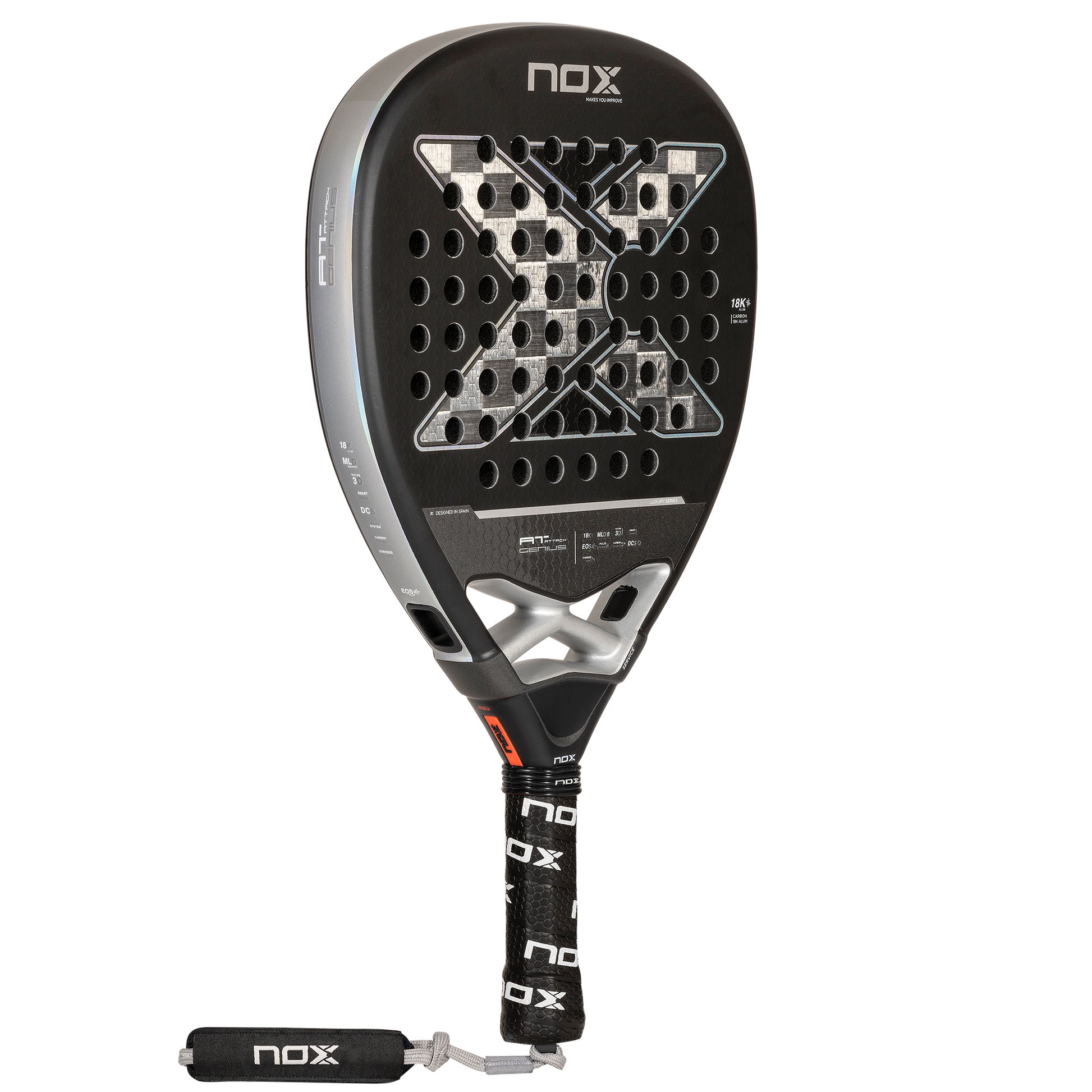 An image without the Custom Grip of the AT Luxury Genius AATTACK 18K padel racket by Agustin Tapia on sale at thepadelshop.co.nz