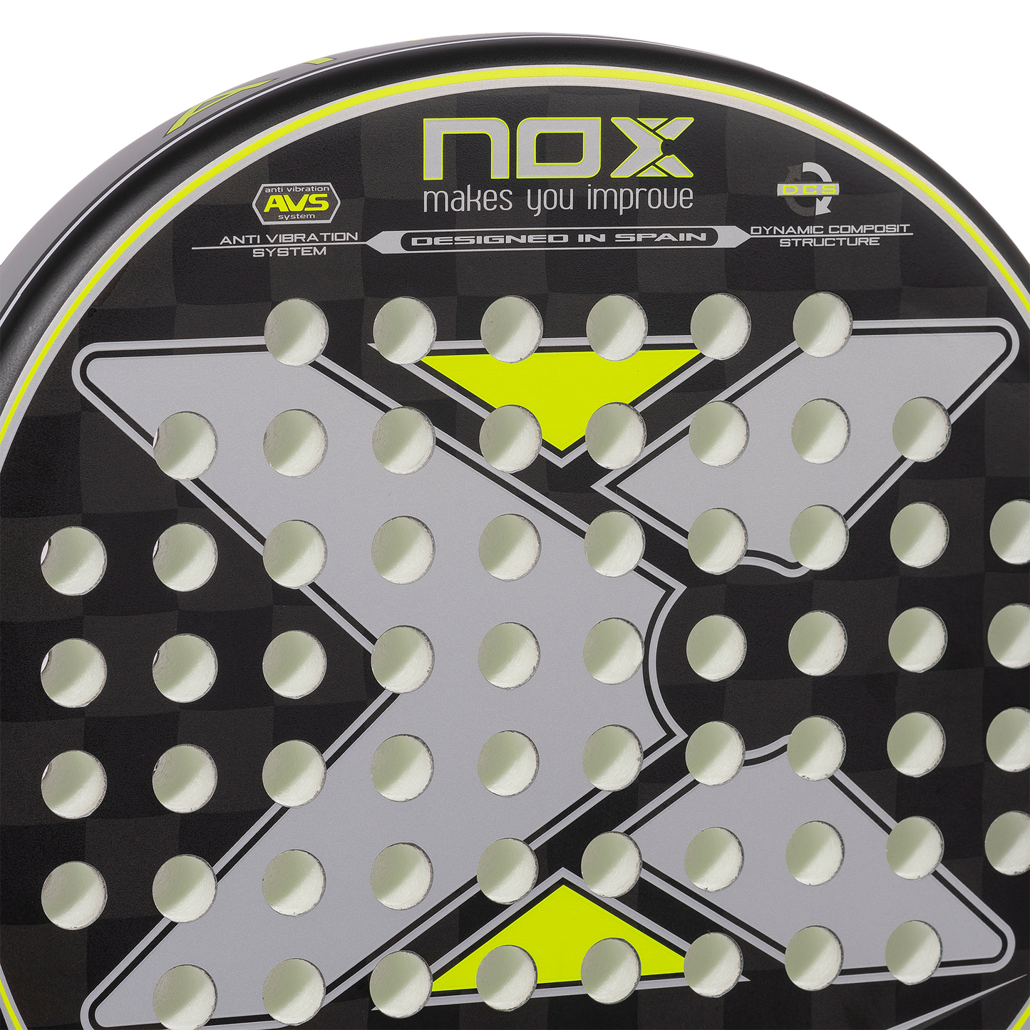 close up of the face image of the Nox AT10 Genius Junior Padel Racket on sale at thepadelshop.co.nz