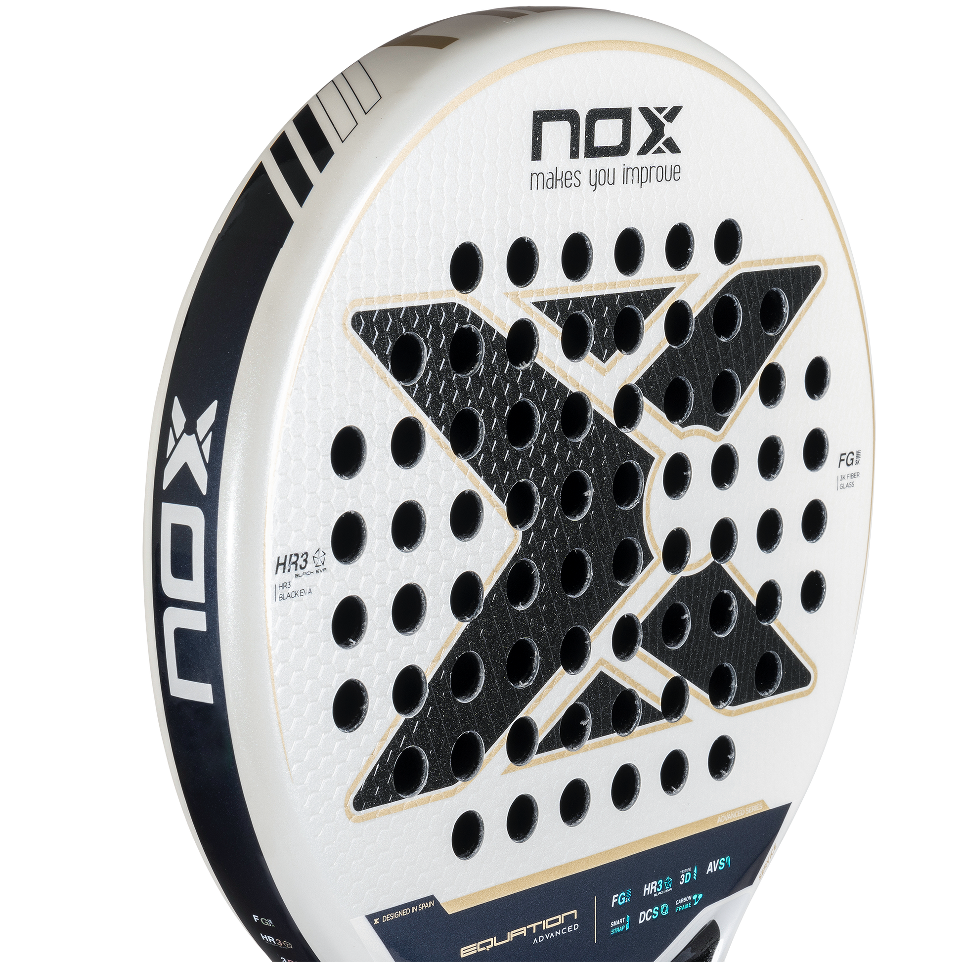 NOX Equation Advanced 2025 Padel Racket -  Close up of head 