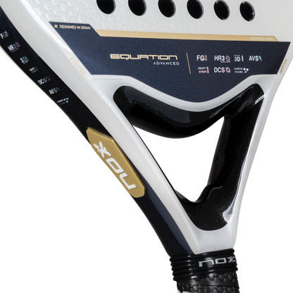 NOX Equation Advanced 2025 Padel Racket - Close up of throat 