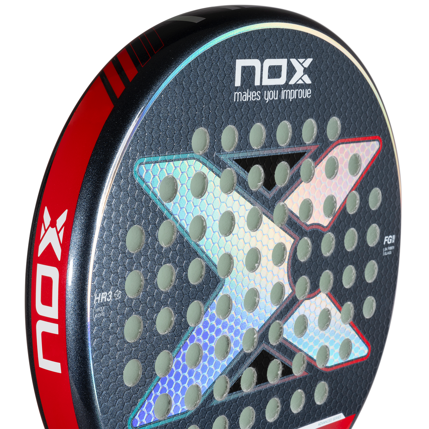 NOX Equation Advanced LIGHT 2025 padel racket - Close up of Face