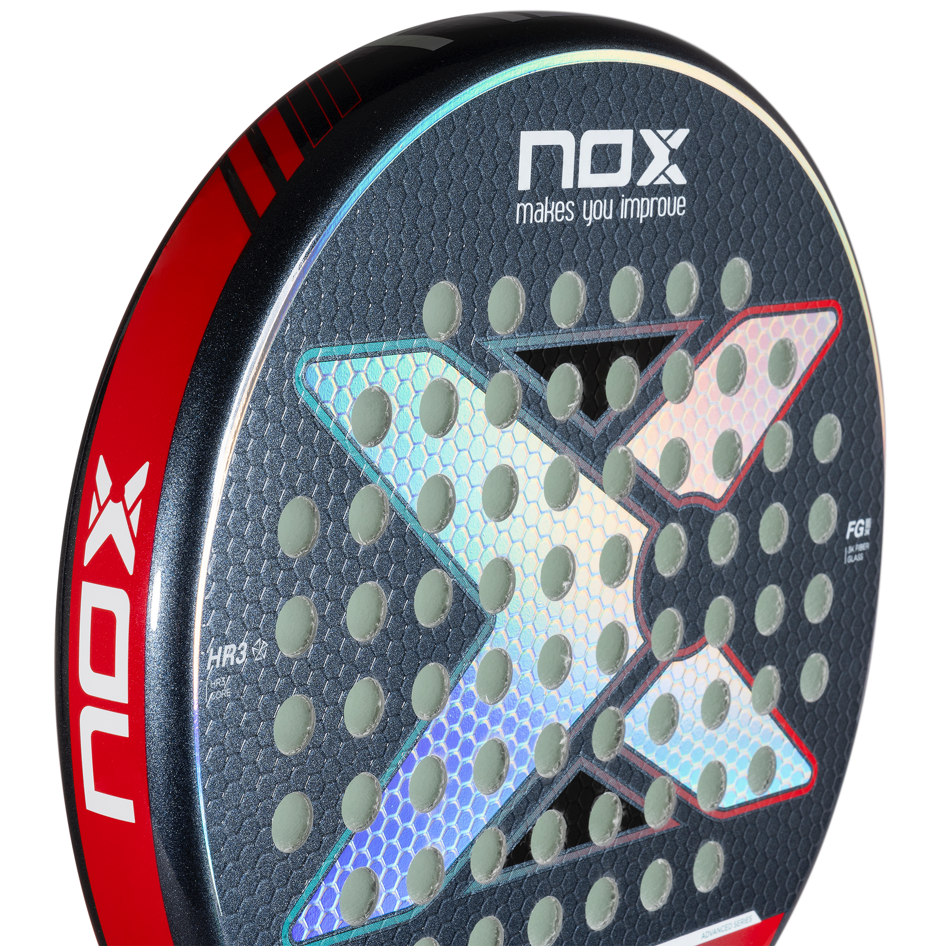 NOX Equation Advanced LIGHT 2025 padel racket - Close up of Face