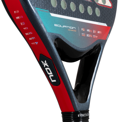 NOX Equation Advanced LIGHT 2025 padel racket - Close up of Throat