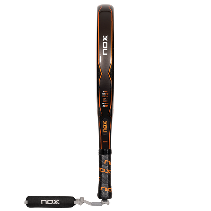 side on image of the NOX Equation Advanced Orange Padel Racket 2024 available for at thepadelshop.co.nz