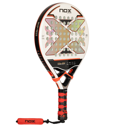 Tilted view of NOX ML10 Pro Cup Luxury 2024 by Miguel Lamperti Padel racket New Zealand on sale at ThePadelShop.co.nz