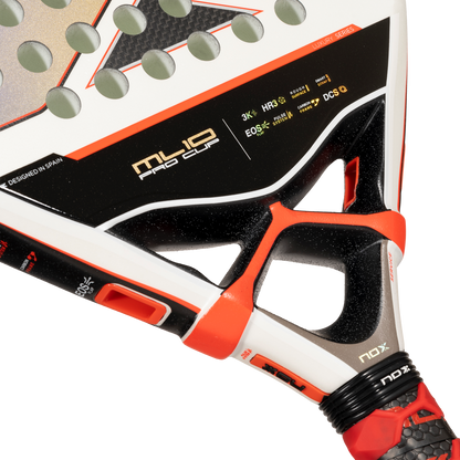 Throat view of NOX ML10 Pro Cup Luxury 2024 by Miguel Lamperti Padel racket New Zealand on sale at ThePadelShop.co.nz