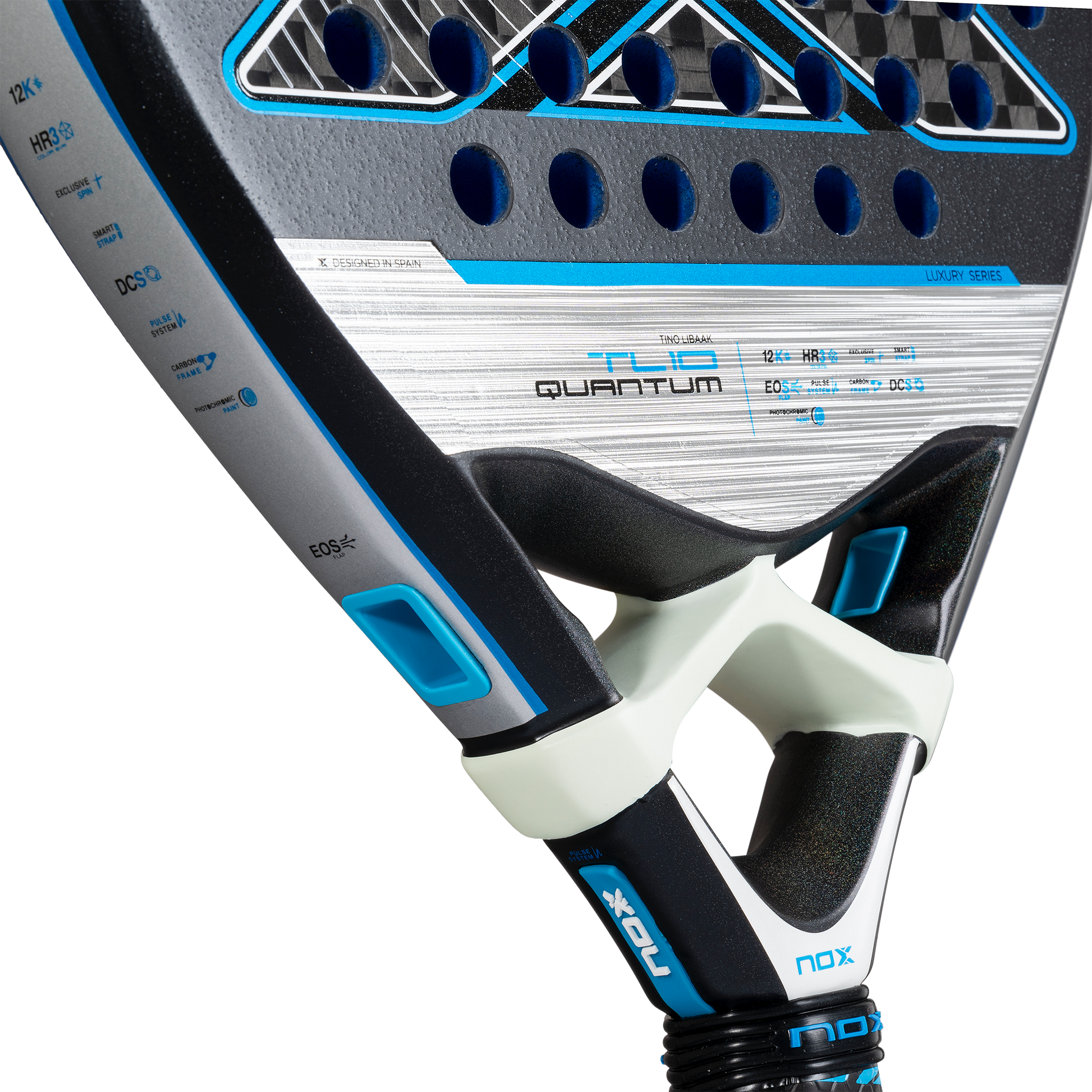 2025 NOX TL10 Luxury Quantum 12k padel racket by Tino Libaak - Throat of the padel Racket