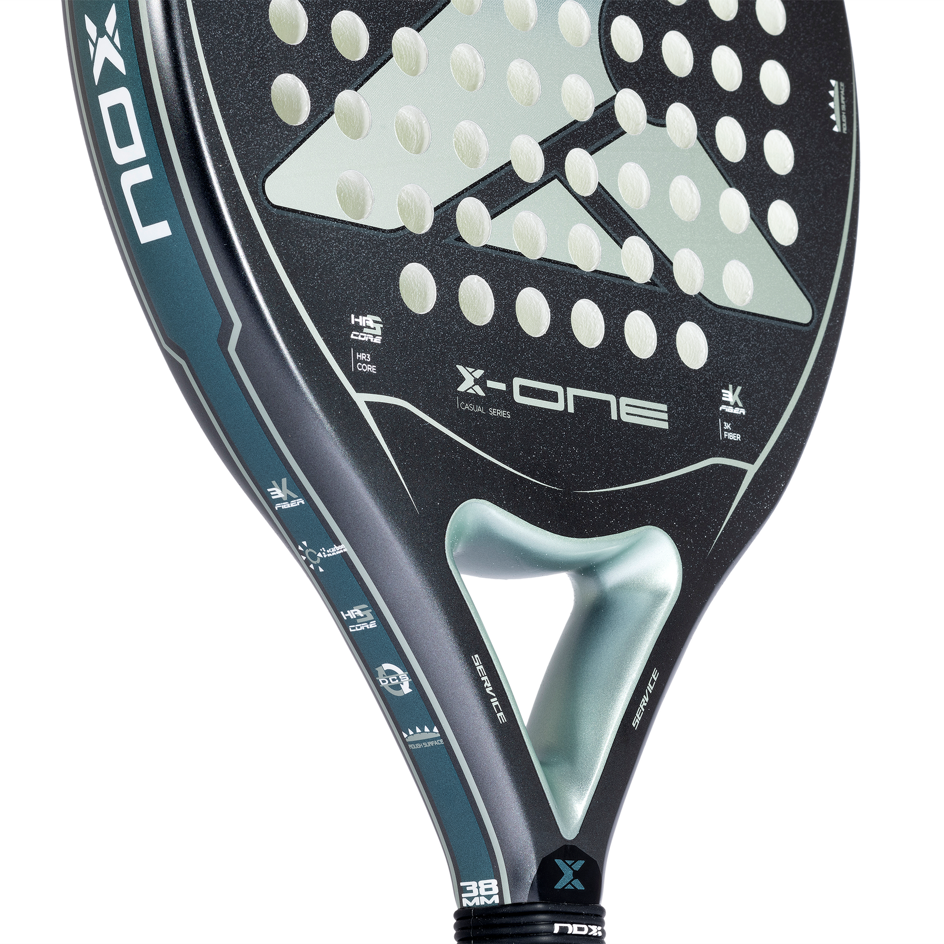 close up of the handle of the Nox X-one Evo Blue 2023 padel racket on sale in nz from the padelshop.conz