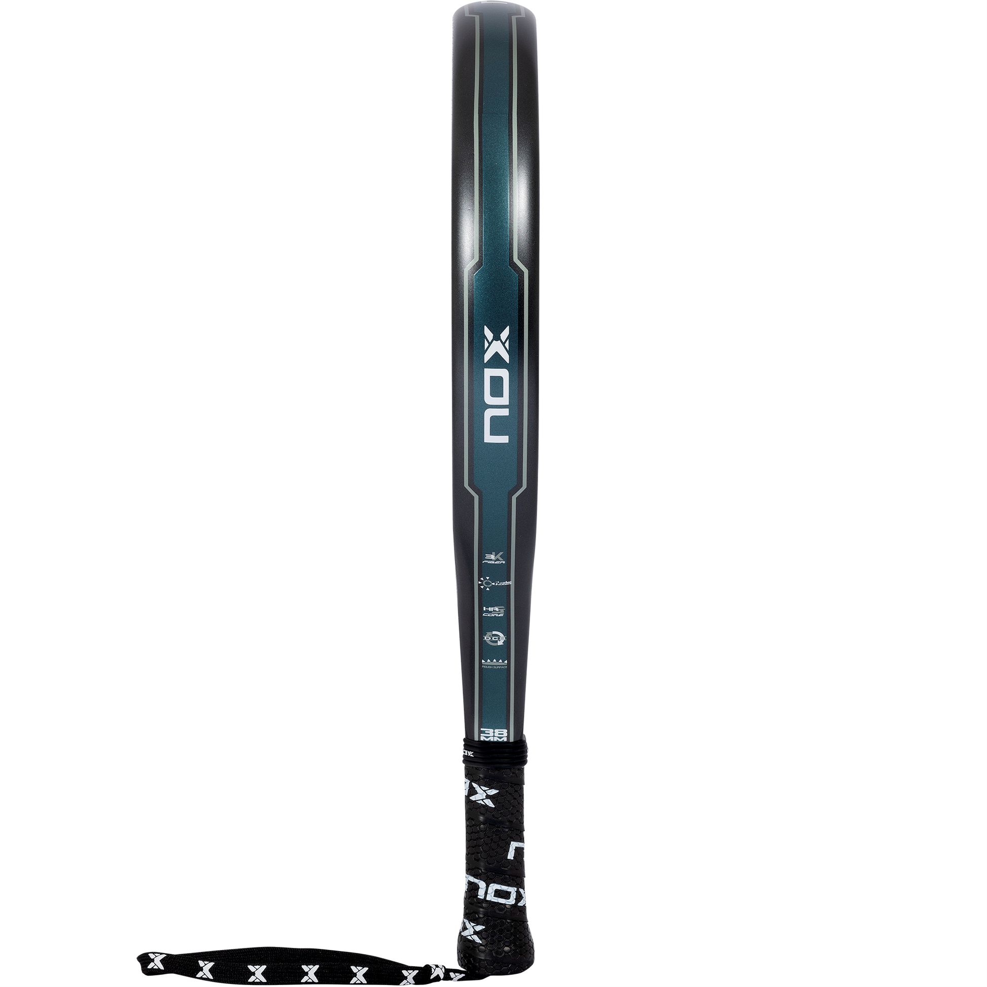 side view of the nox x-one evo blue 2023 padel racket on sale in NZ from thepadelshop.co.nz